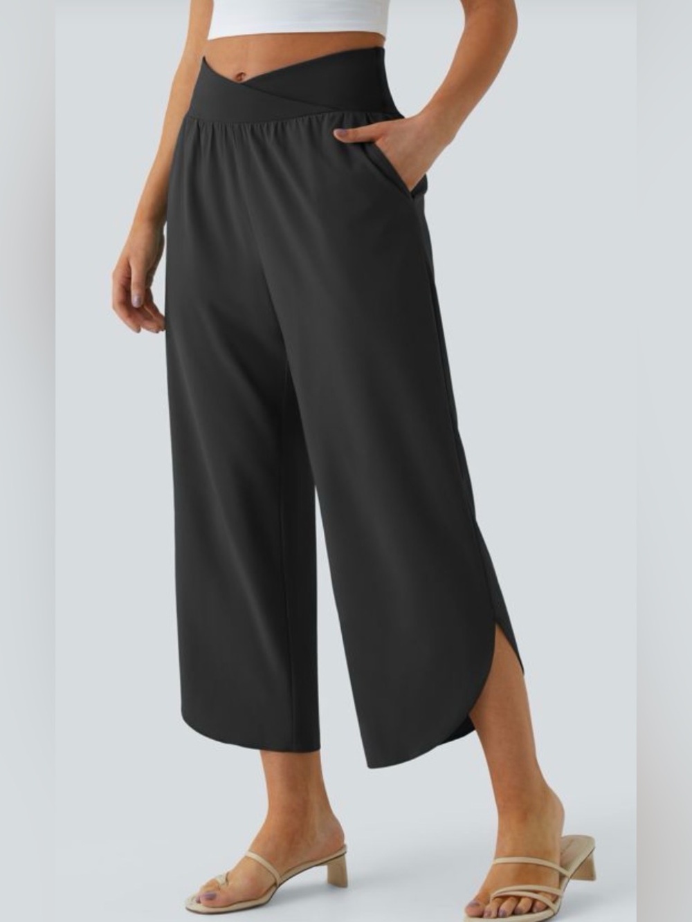 Halara Breezeful High Waisted Crossover Quick Dry Resort Wide-Leg Pants